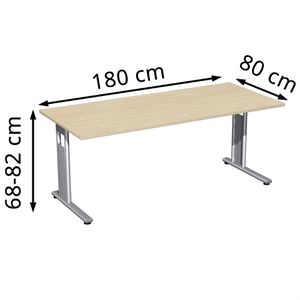 Produktbild für Schreibtisch Geramöbel Flex S-617146-AS, ahorn / silber