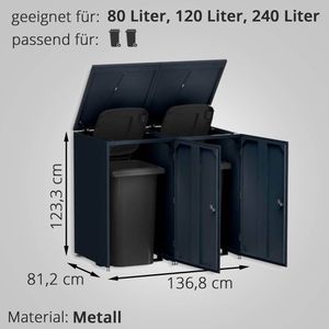 Produktbild für Mülltonnenbox Metzler MTB25C-AN-2X, Metall