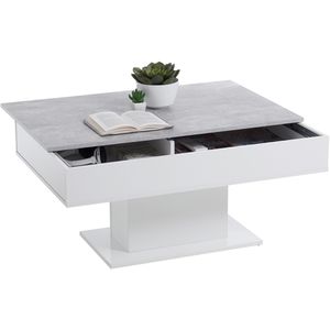Produktbild für Couchtisch FMD-Möbel Avola 2, aus Holz, beton / weiß