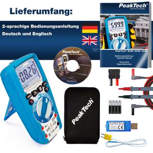 Produktbild für Multimeter PeakTech P 3445, digital, True RMS, App-fähig