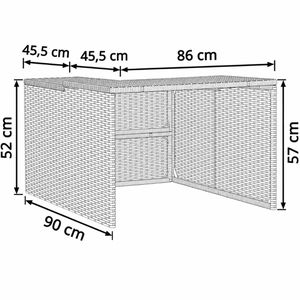 Produktbild für Mähroboter-Garage vidaXL 365404, schwarz, aus Polyrattan