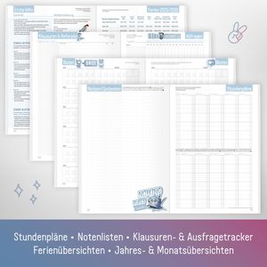 Produktbild für Schülerkalender Häfft Planer Dark Bloom, Schuljahr 2025/2026