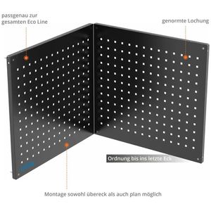 Produktbild für Werkzeugwand Güde GL 600E, 2-teilig, schwarz, aus Metall