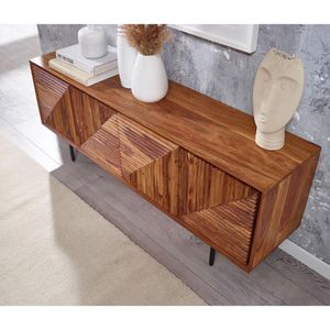 Produktbild für Lowboard Wohnling WL6.557, aus Massivholz, grifflos, sheesham