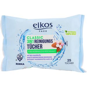 Abschminktücher elkos Face 3in1 Reinigungstücher Classic