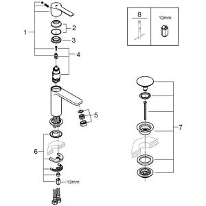 Produktbild für Waschtischarmatur GROHE Lineare XS-Size, 23791001, verchromt