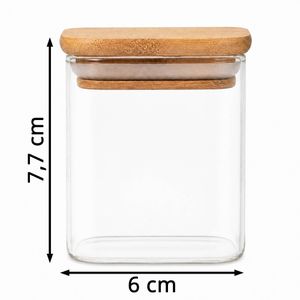 Produktbild für Gewürzgläser Clidor aus Glas, mit Bambusdeckel