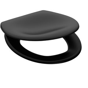 Produktbild für WC-Sitz Schütte Black 82410, oval, aus Duroplast