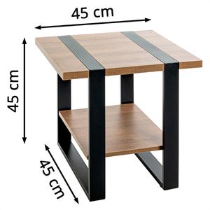 Produktbild für Beistelltisch Haku-Möbel 47177, Saragossa 4, eiche / schwarz