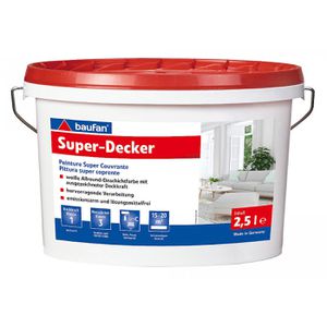 Baufan Wandfarbe Super-Decker, weiß, Dispersionsfarbe, matt, 2,5 Liter