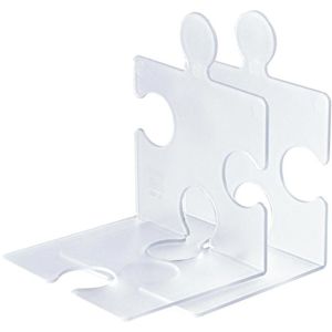 Han Buchstütze 9212-63 Puzzle, transparent, 12 x 17cm, aus Kunststoff, 2 Stützen, 2 Stück