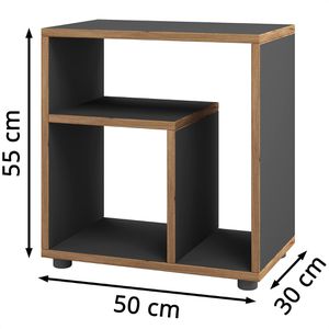 Produktbild für Beistelltisch VCM Zeito, anthrazit / honig-eiche, aus Holz
