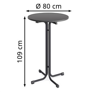 Produktbild für Stehtisch Veba P15380, anthrazit, Ø 80 cm, klappbar
