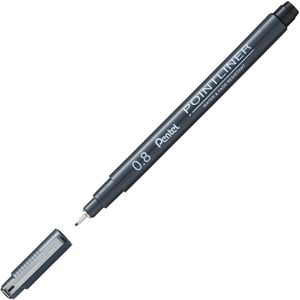 Fineliner Pentel Pointliner, S20P-8A, schwarz