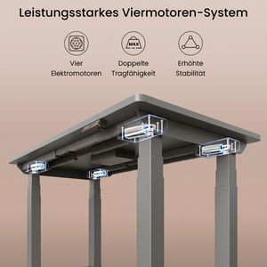 Produktbild für Schreibtisch FlexiSpot E7QB, schwarz / schwarz