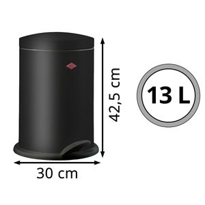 Produktbild für Mülleimer Wesco 116 Alpha, schwarz matt