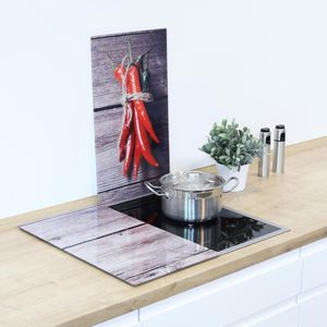 Produktbild für Herdabdeckplatte Böttcher-AG mit Chilimotiv, aus Glas