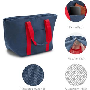 Produktbild für Kühltasche achilles AD233nare Shopper-Tasche blau/rot faltbar