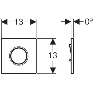 Produktbild für Betätigungsplatte Geberit Typ 01, aus Kunststoff, für Urinal