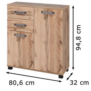 Produktbild für Badschrank Schildmeyer Milan 134890, mit 4 Füßen, eiche