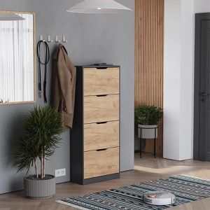 Produktbild für Schuhschrank Vicco Luca, anthrazit / eiche