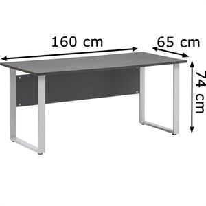 Produktbild für Schreibtisch Möbelpartner Serie 1500, anthrazit / silber
