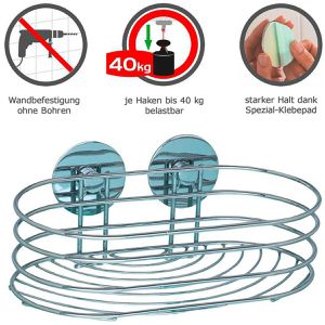 Produktbild für Duschablage Wenko Turbo-Loc Wandablage, verchromt
