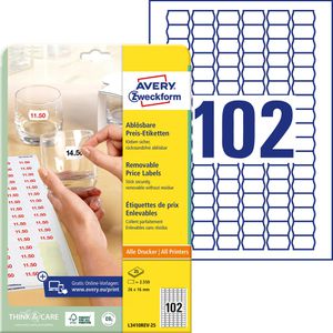 Produktbild für Preisetiketten Zweckform L3410REV-25, weiß