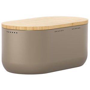 Produktbild für Brotkasten LARS-NYSØM Aegte Taupe Brown, Stahl / Bambus