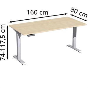 Produktbild für Schreibtisch Geramöbel Elevate Home, ahorn/silber