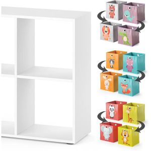 Produktbild für Bücherregal Vicco 81902, weiß, mit 6 Faltboxen