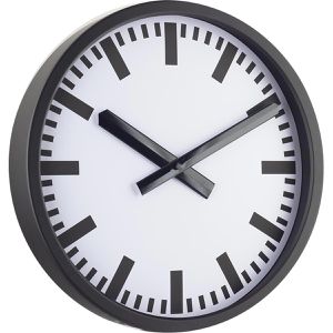 Produktbild für Wanduhr Eurotime 59540-05, Aluminium, analog, Funkuhr