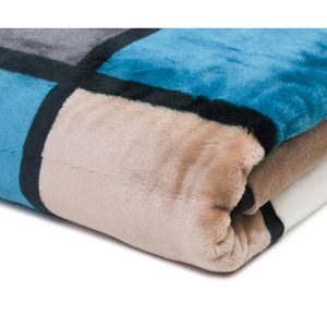 Produktbild für Kuscheldecke Gözze Antigua Cashmere Feeling, aqua/taupe/petrol