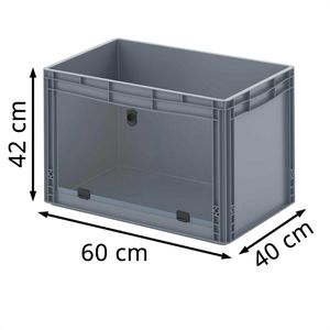Produktbild für Eurobox AUER EG SKL 64/42 HG, grau, mit Acrylglas-Sichtklappe