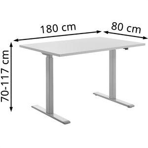Produktbild für Schreibtisch Topstar E-Table, lichtgrau / silber