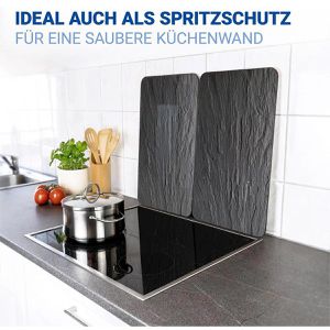 Produktbild für Herdabdeckplatte Wenko Schieferoptik, aus Sicherheitsglas