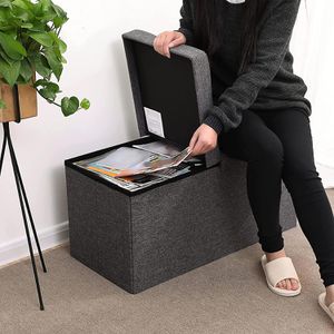 Produktbild für Sitztruhe Songmics dunkelgrau, 76 x 38 x 38cm