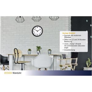 Produktbild für Wanduhr TFA 60.3050.01, Kunststoff, analog, Quarzuhr