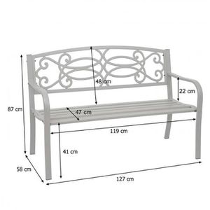Produktbild für Gartenbank Mendler HWC-F44, 76761, 2-Sitzer