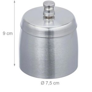 Produktbild für Aschenbecher Relaxdays aus Edelstahl, mit Deckel