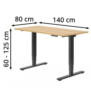 Produktbild für Schreibtisch FlexiSpot E5B, ahorn / schwarz