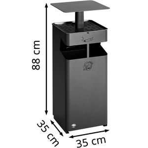 Produktbild für Aschenbecher VAR B35, 21271, eisenglimmer, Outdoor, mit Dach