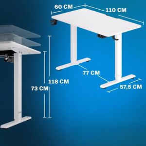 Produktbild für Schreibtisch CASARIA 109358, weiß / schwarz
