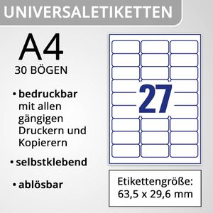 Produktbild für Universaletiketten Zweckform L4737REV-25, weiß
