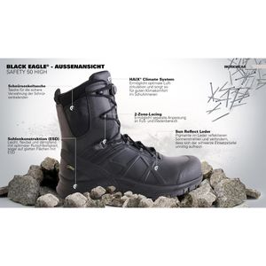 Produktbild für Sicherheitsschuhe Haix Black Eagle Safety 50 high, ESD, S7S