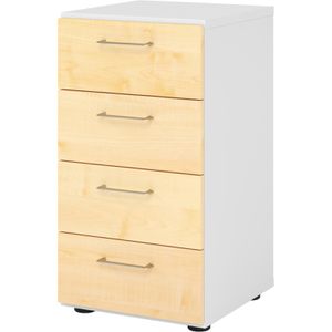 Kommode Hammerbacher Serie 9 Advanced, weiß / ahorn