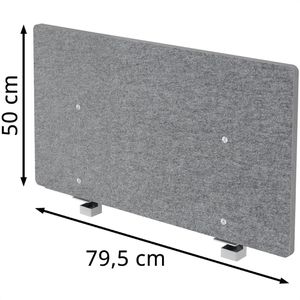 Produktbild für Tischtrennwand Hammerbacher Basic, grau