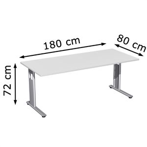 Produktbild für Schreibtisch Geramöbel Flex S-618146-LS, lichtgrau / silber