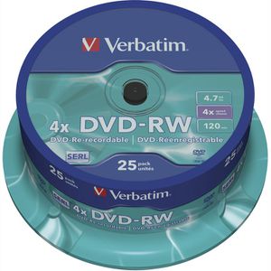 Produktbild für DVD-Rohlinge Verbatim 43639, wiederbeschreibbar, DVD-RW