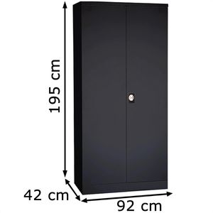 42cm, Böttcher x 92 abschließbar, Aktenschrank FLC.19/N, 195 AG G-Office aus Metall, – schwarz x